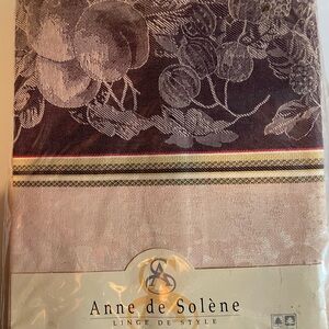 Anne de Solene Floral Table Linen - Purple and Peach 69” x 100” NWT